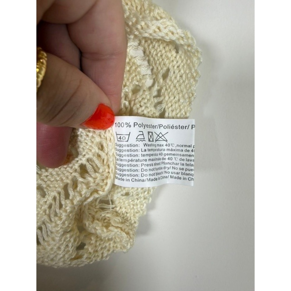 NWT AIMAGE Cream Crochet Knit 2-Piece Crop Top & Mini Skirt Set | Size M - Picture 6 of 14